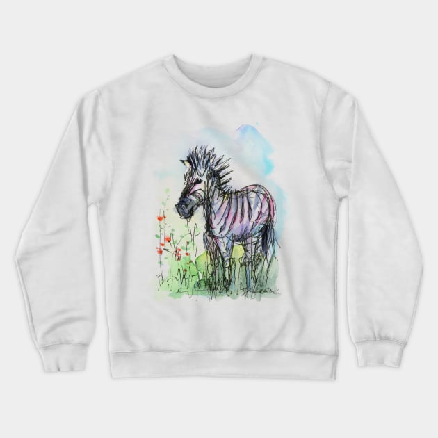 Zebra Crewneck Sweatshirt by Olechka